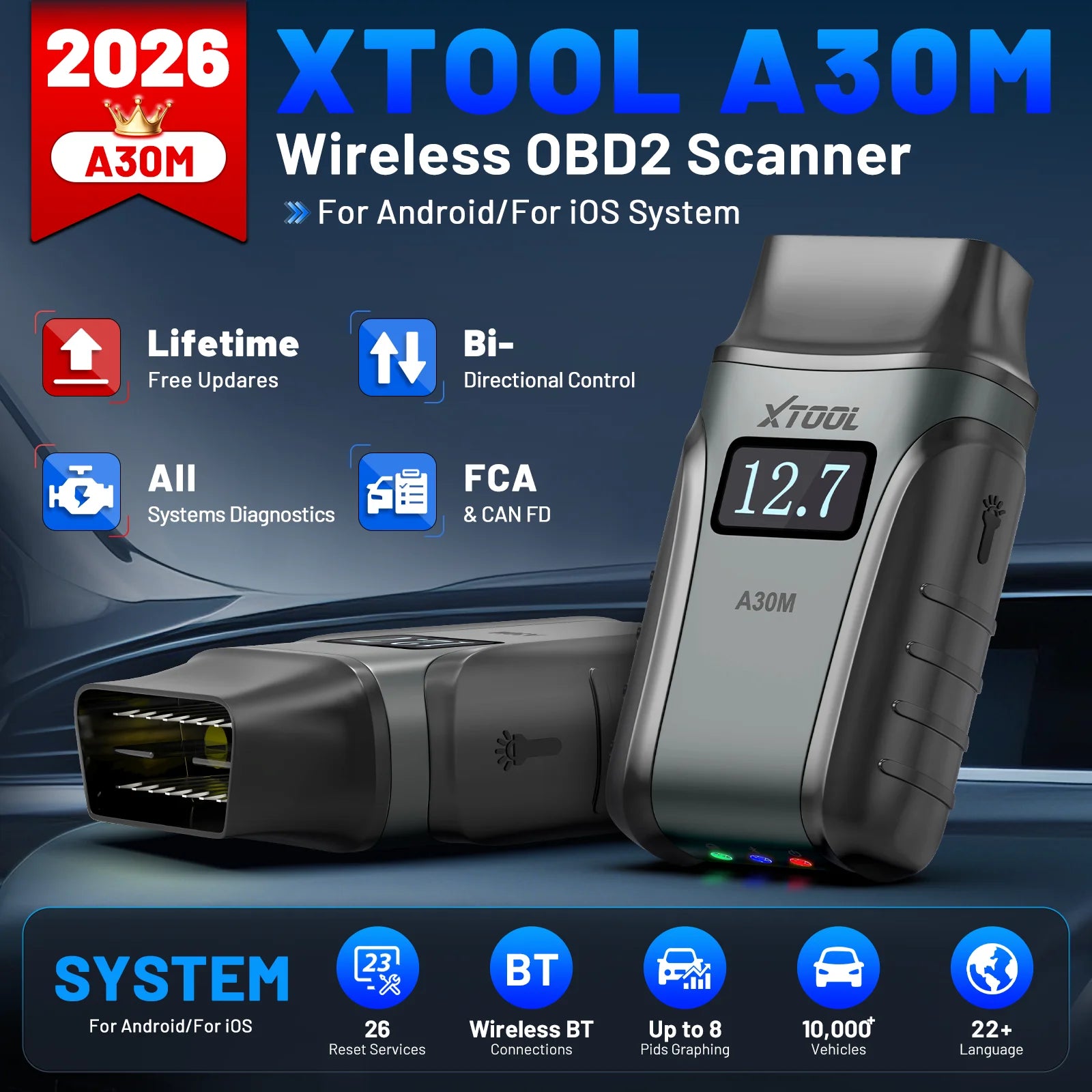 "LuxPoint Pro OBD2 Scanner | Wireless Car Diagnostic Tool"