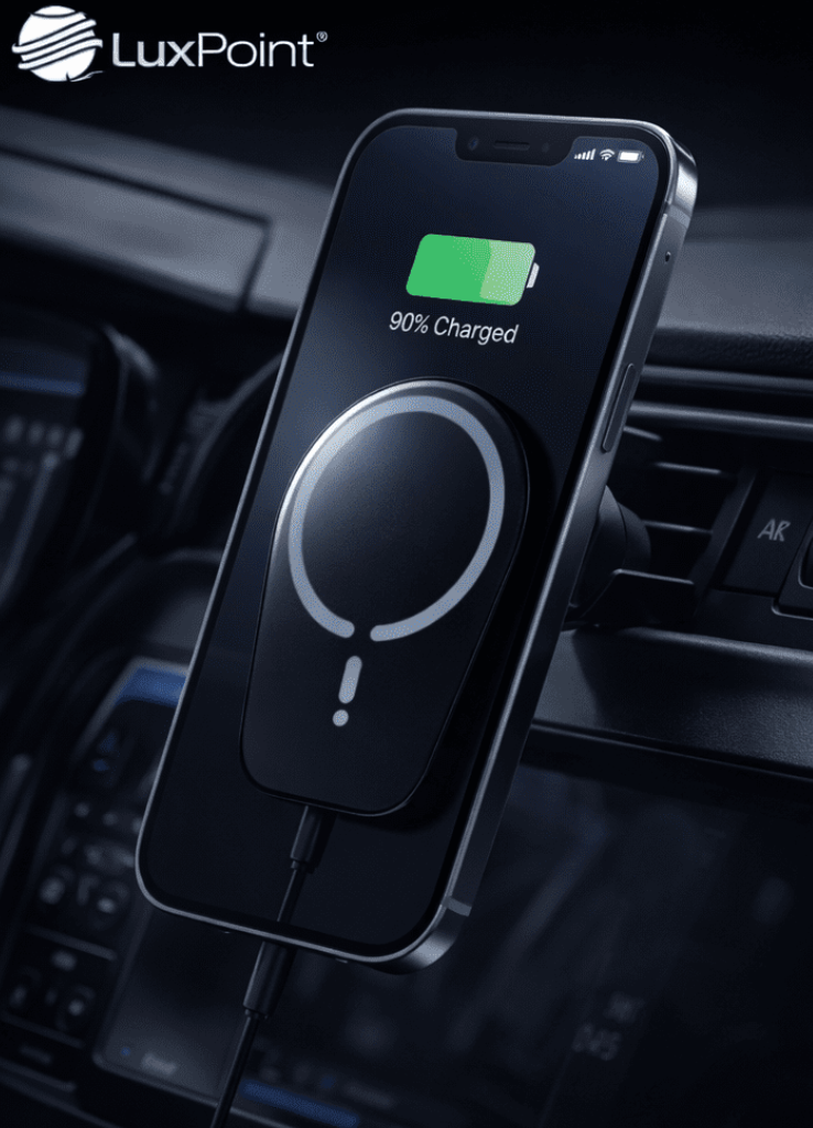 LuxPoint™ MagSafe Wireless Car Charger — 15W Fast Charge Mount