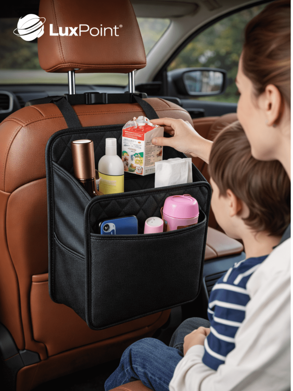 LuxPoint™ Premium Leather Seat Gap Organizer — Clean Cabin Edition
